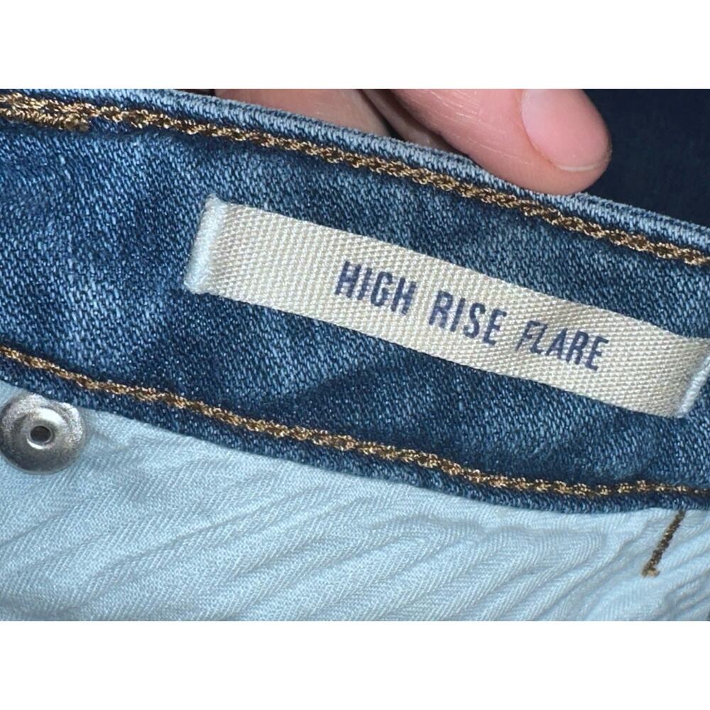 Wrangler Retro Blue Medium Wash High Rise Flare Jeans Stretch 5-Pocket 28x31 - Picture 6 of 12
